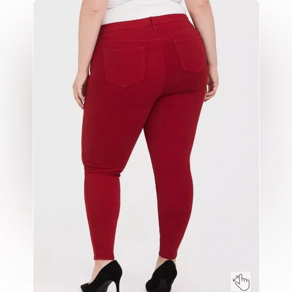 Torrid Sky High Skinny Jean - Premium Stretch Red- ❤️Size 14R❤️ - Picture 3 of 13